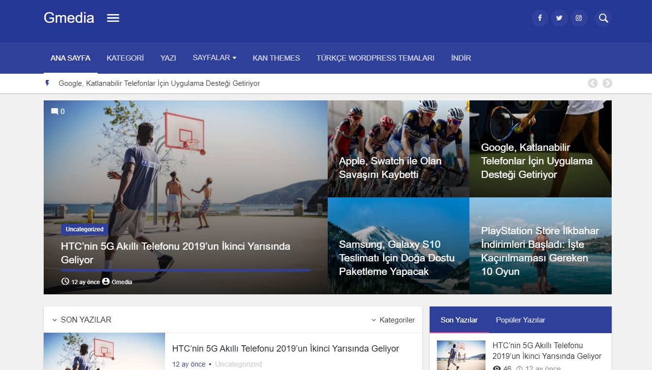 gmedia ucretsiz wordpress temasi | Gmedia - Ücretsiz Wordpress Blog Teması