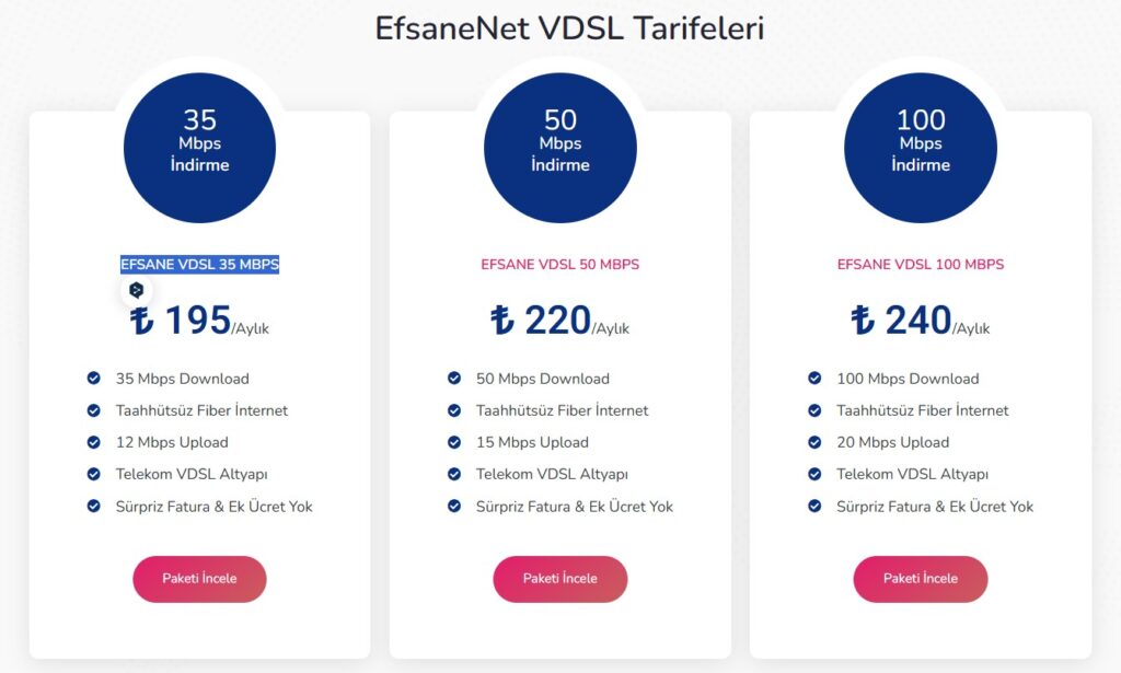 efsanenet vdsl internet tarifeleri | EfsaneNet - En Uygun Fiyatlı İnternet